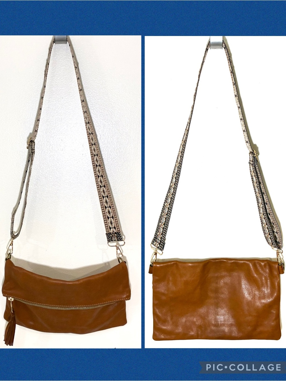 Parker Clay Makeda Leather Crossbody Bag + Woven Guitar Strap